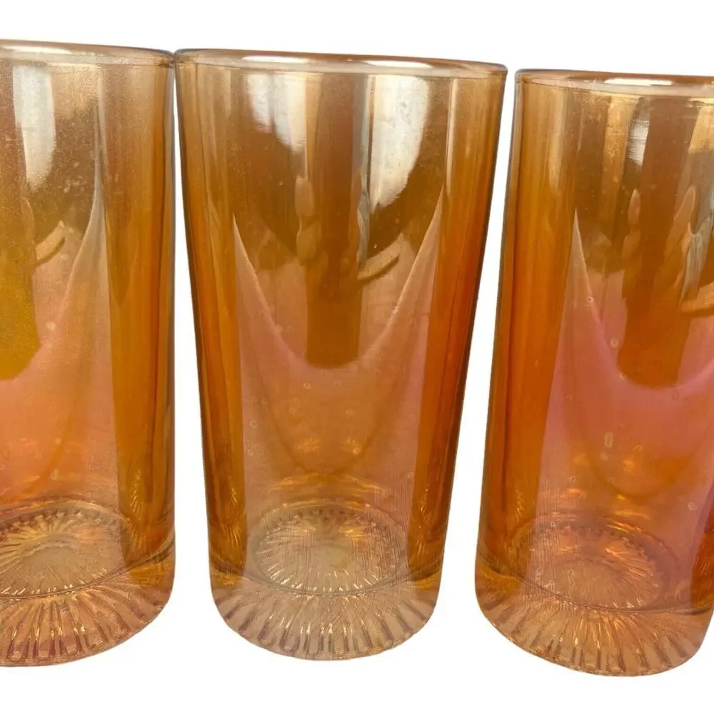 Vintage‎ Marigold Iredescent Carnival Drinking Glasses 5